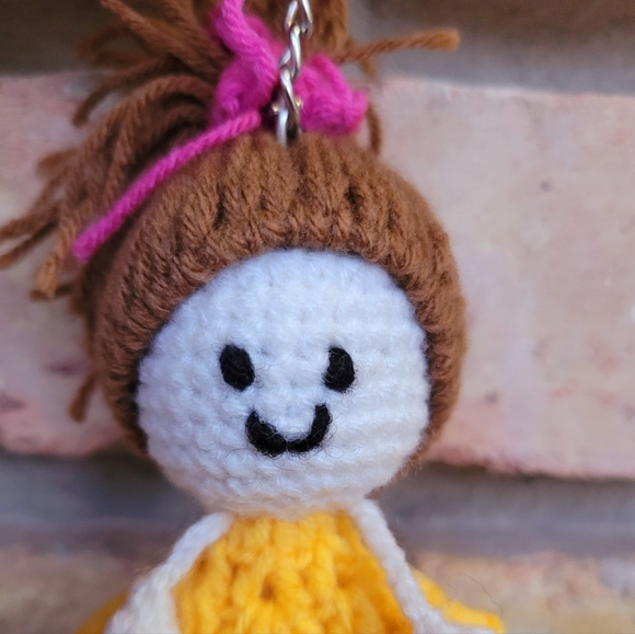 Kawaii Mini Doll Keychain Handmade | Crochet Keychain - Picture 2 of 4